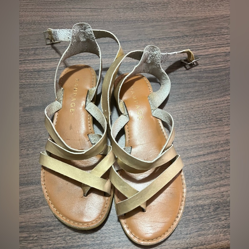 Rampage Gold / Tan Gladiator Sandals Size 6
